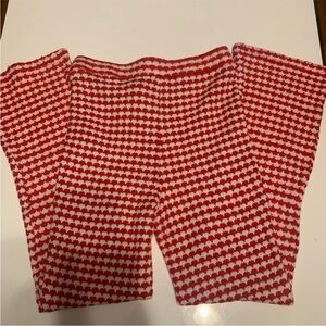Zara Red and White Knit Pattern Pants